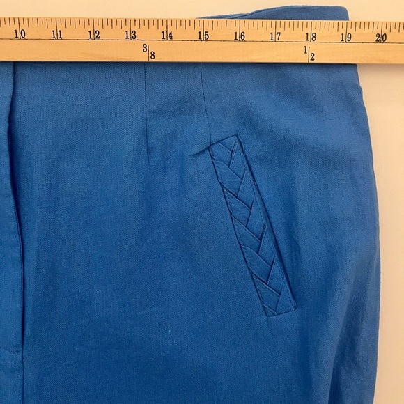 Jason Wu Linen Cropped Blazer Pant Suit Braided Trim Blue Women Size 1… - Picture 14 of 16